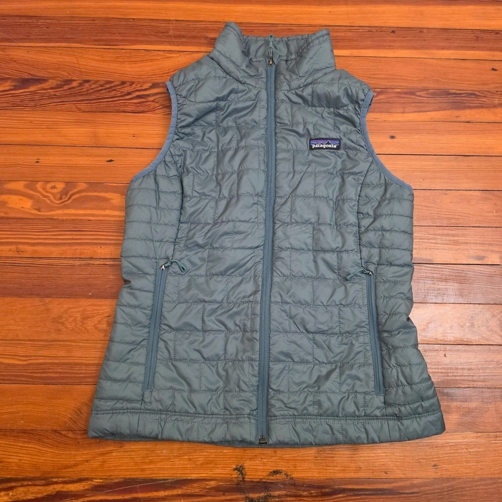 Patagonia Nano Puff Vest Womens Small Olive Quilted Insulated Puffer Vest
